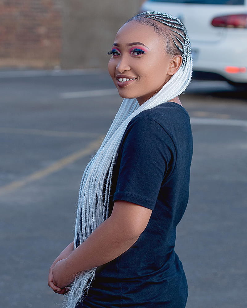Colorful Long Cornrow Braids