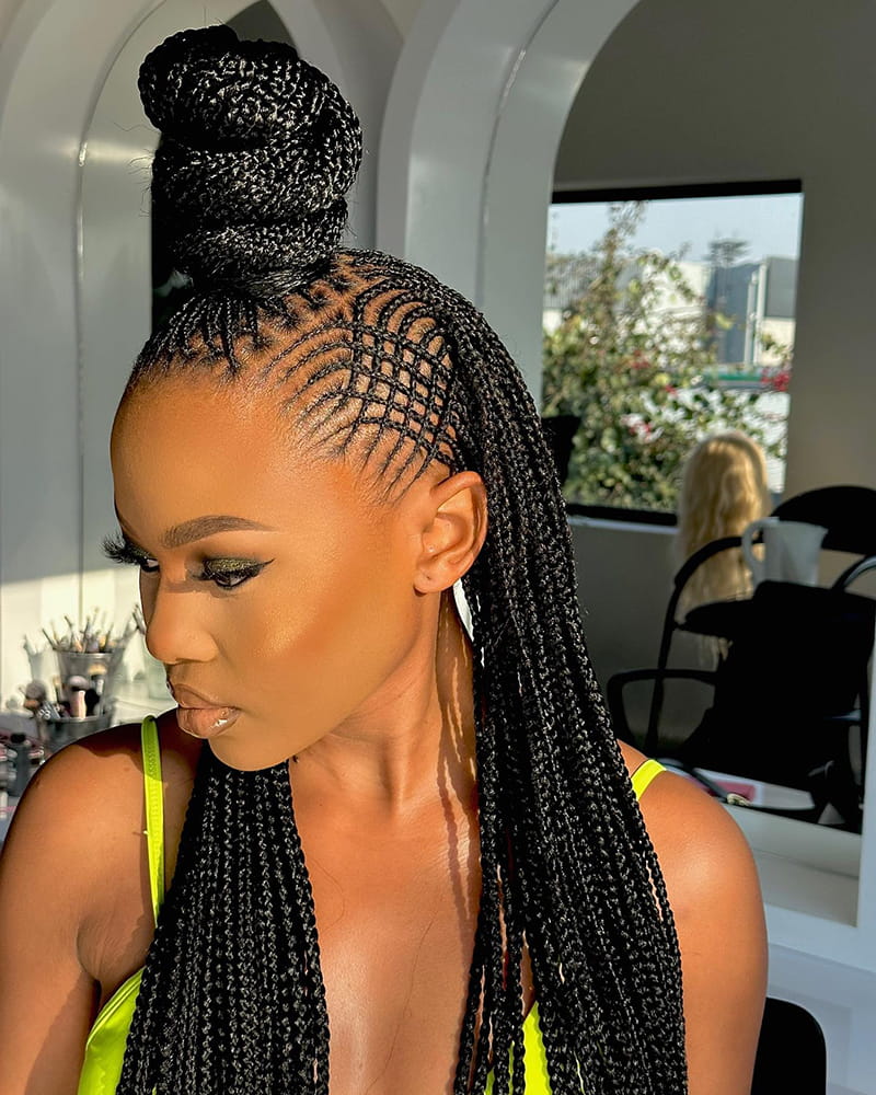 Cornrow Half Updo