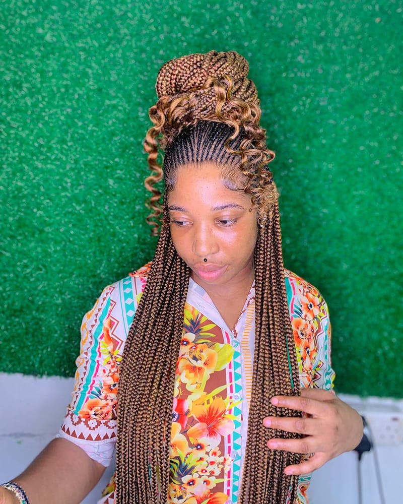 Cornrow Half Updo