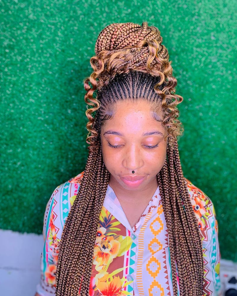 Cornrow Half Updo