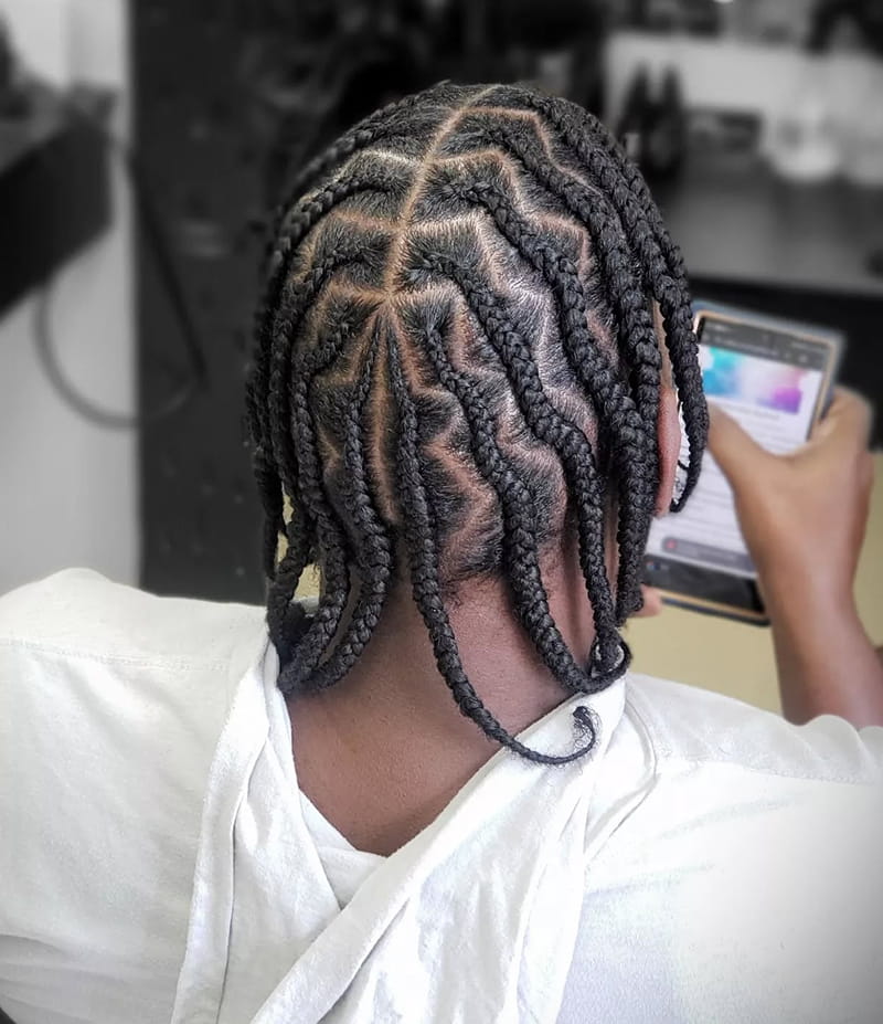 Cornrow Waves Back View