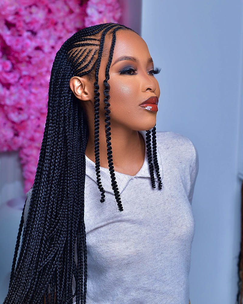 Long Fulani Braids Styles for Melanin Women