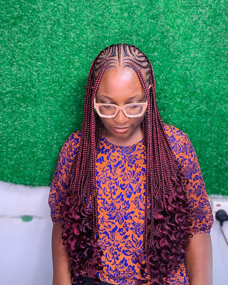 Long Fulani Braids Styles for Melanin Women