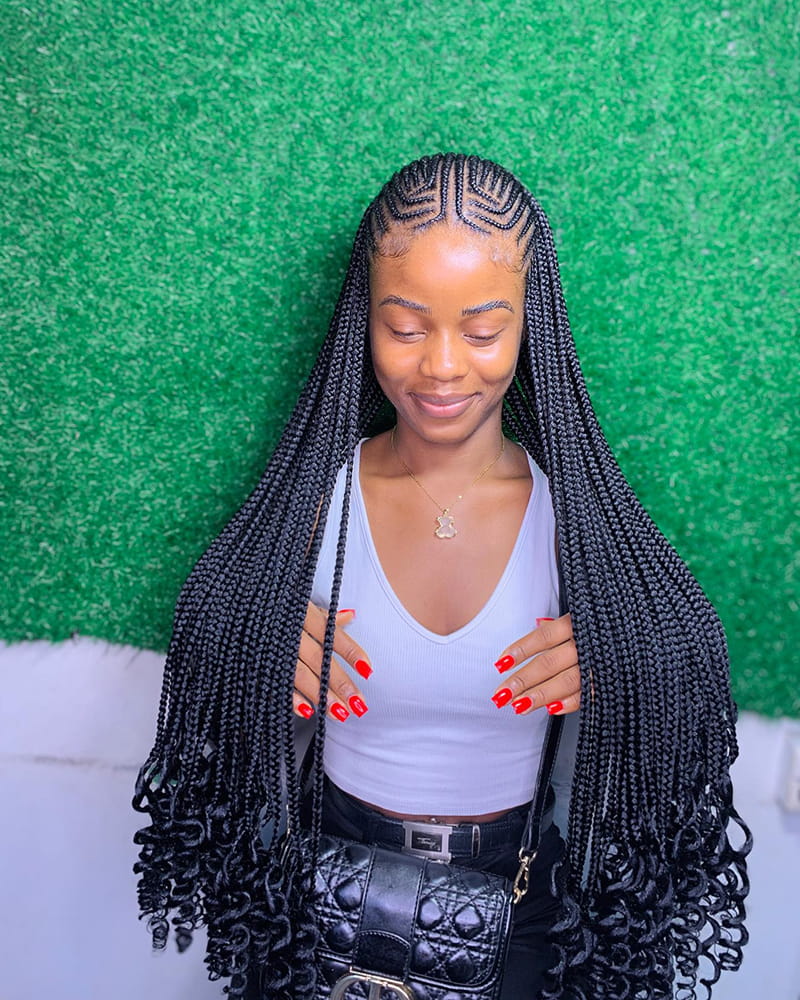 Long Fulani Braids Styles for Melanin Women