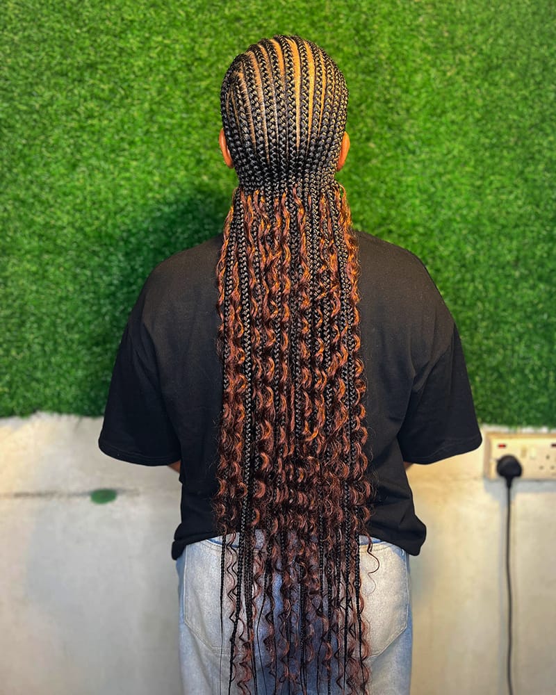Long Fulani Braids Styles for Melanin Women