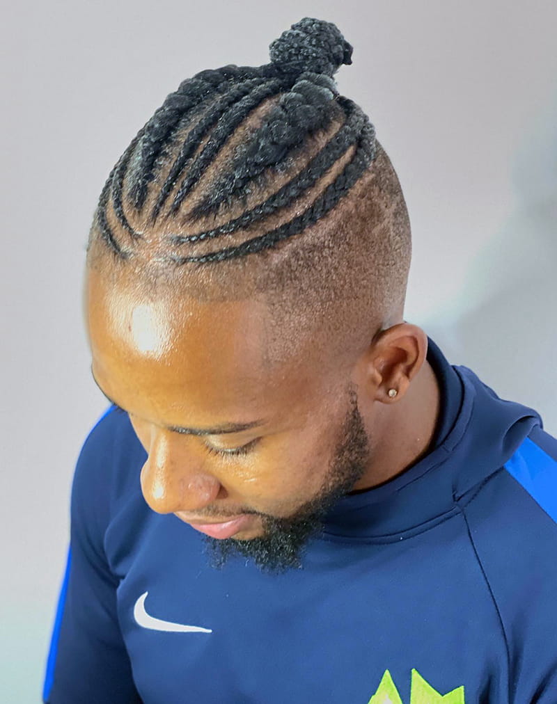High Fade Cornrow Braids