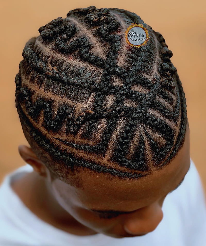 Innovative Cornrow Style for Black Men