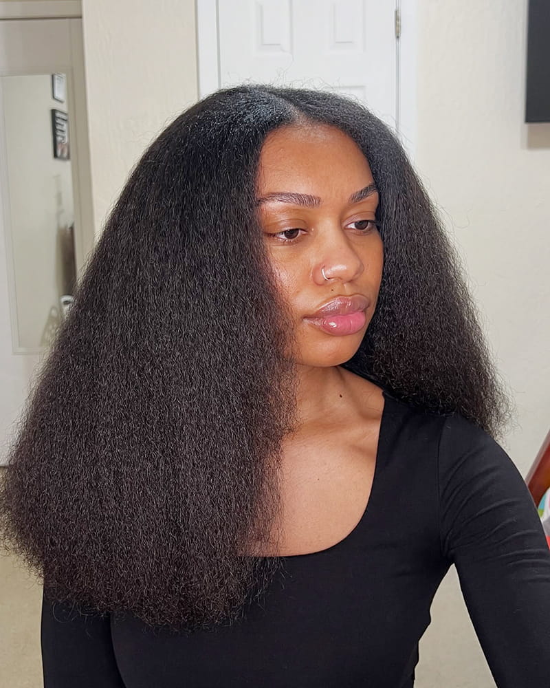 Long Afro hairstyles for Melanin Women