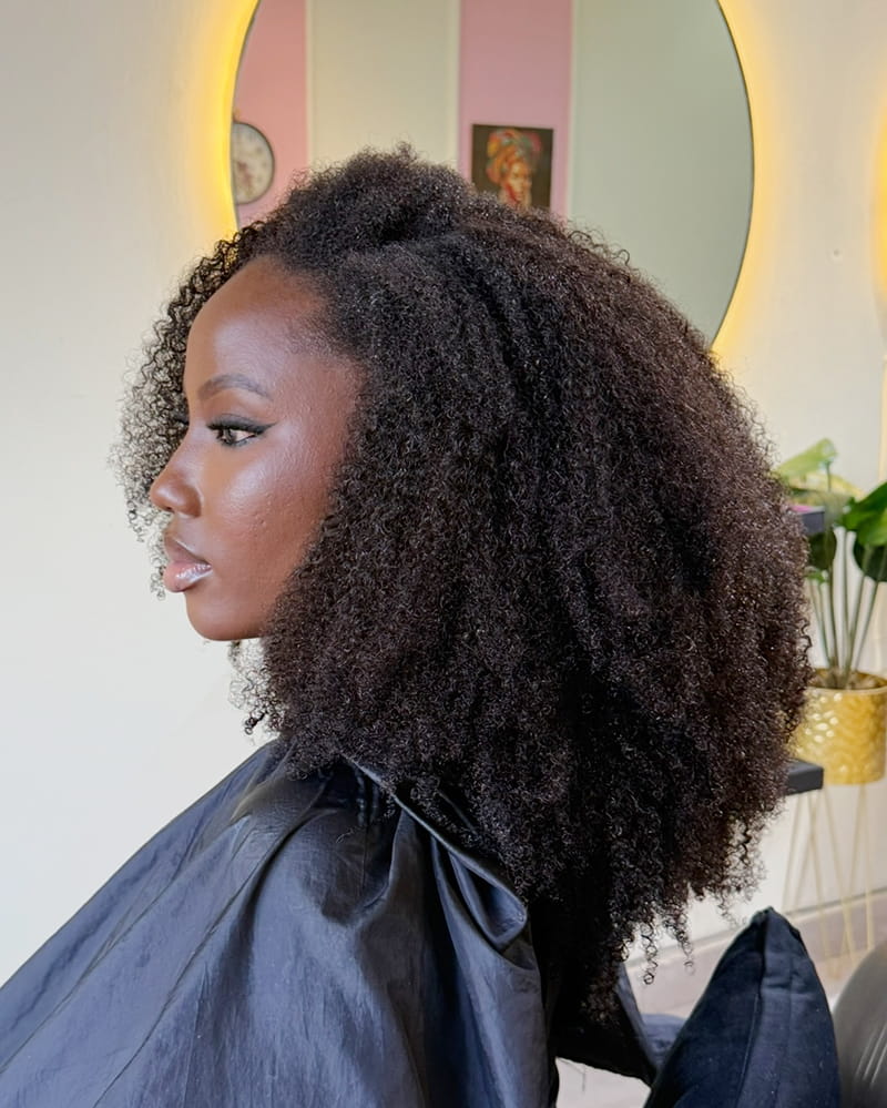 Long Afro hairstyles for Melanin Women
