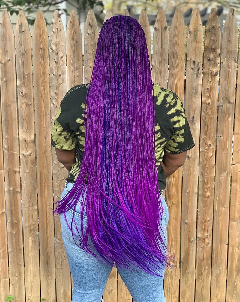 Long Box Braids Hairstyles with Different Colors