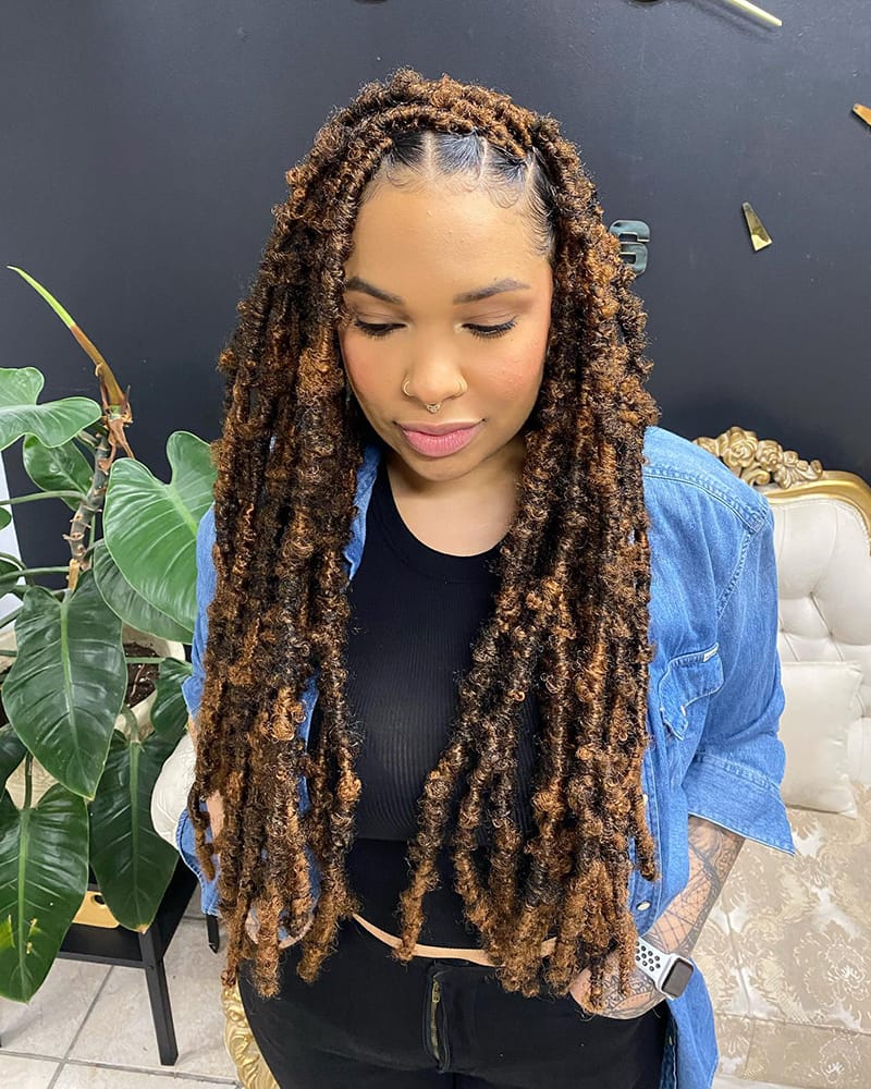 Long Butterfly Locs for Melanin Women