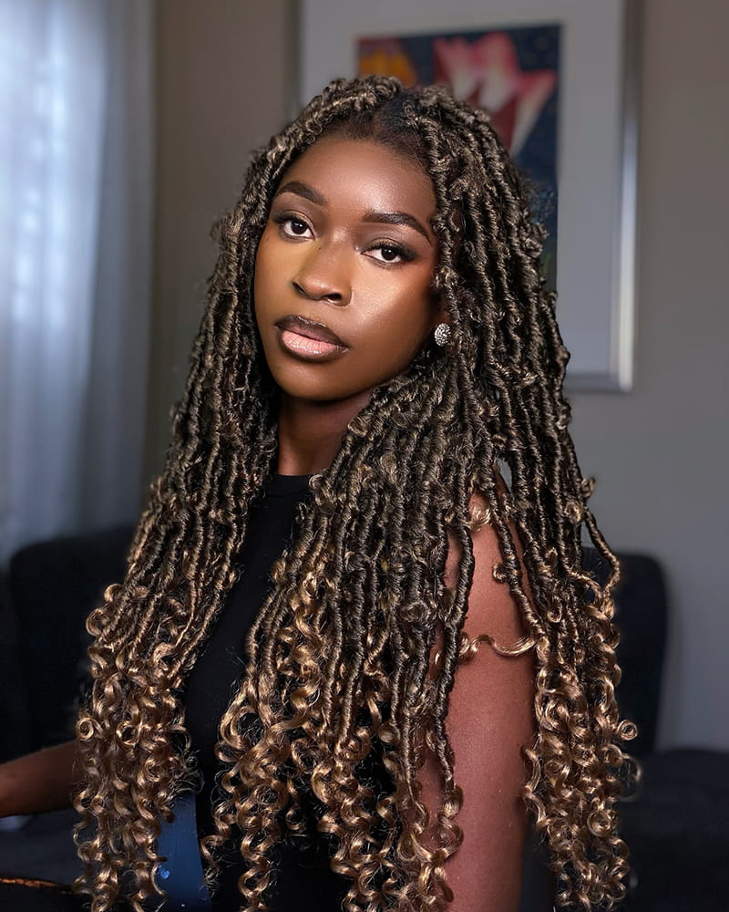Long Butterfly Locs for Melanin Women