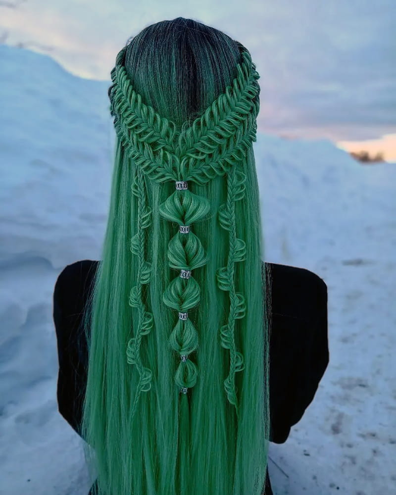 Long Fishtail Braids Hairstyles for Melanin Women