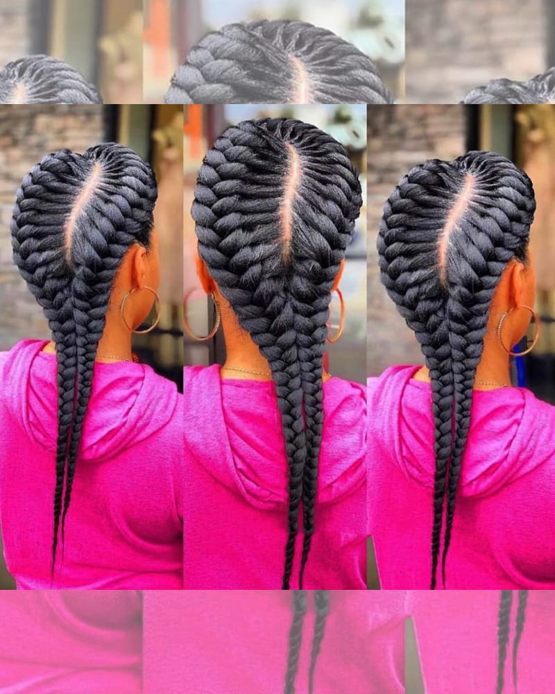 Long Fishtail Braids Hairstyles for Melanin Women
