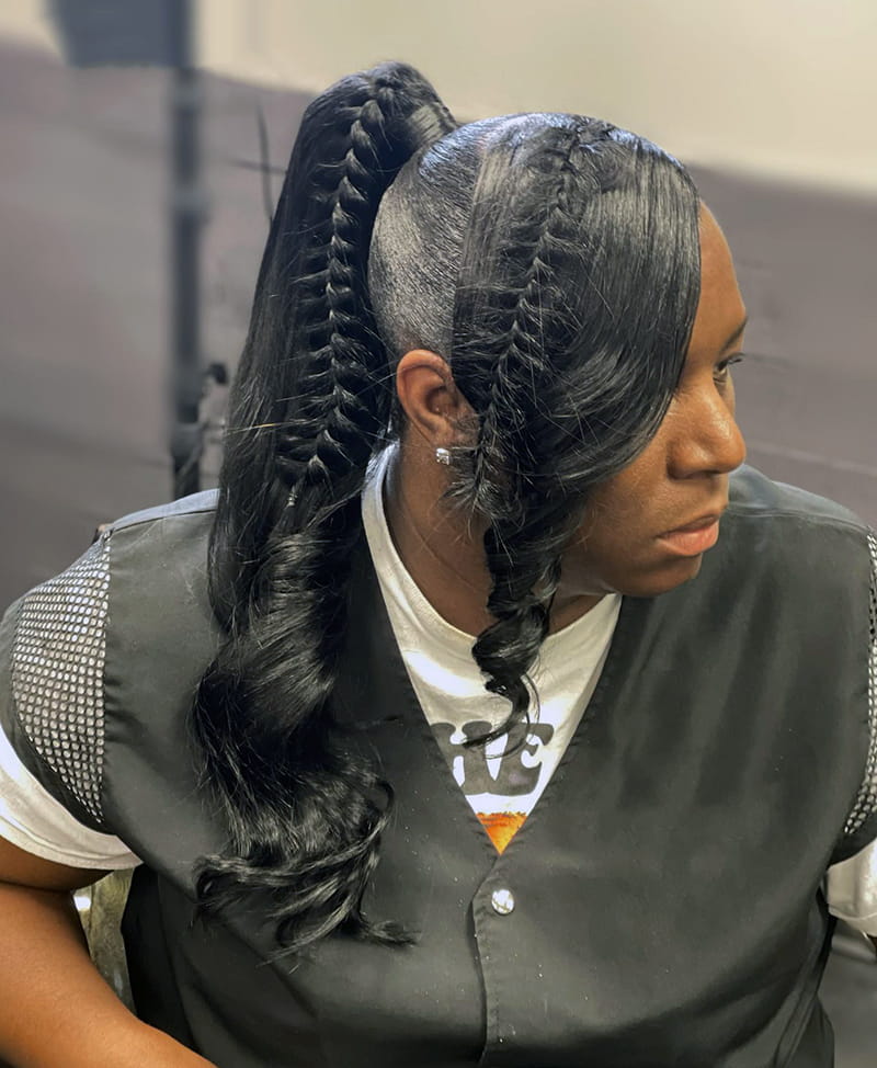 Long Fishtail Braids Hairstyles for Melanin Women
