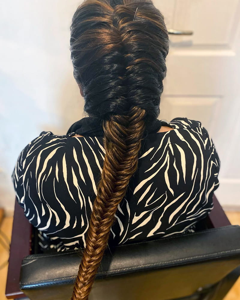 Long Fishtail Braids Hairstyles for Melanin Women