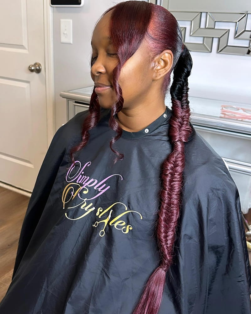 Long Fishtail Braids Hairstyles for Melanin Women