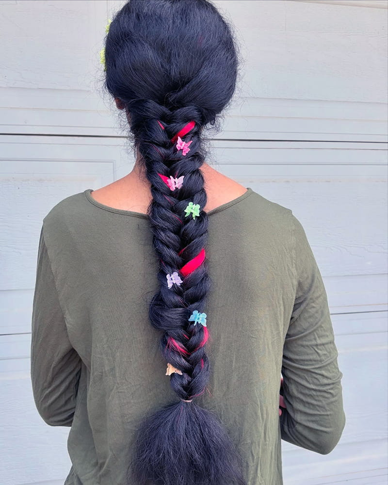 Long Fishtail Braids Hairstyles for Melanin Women