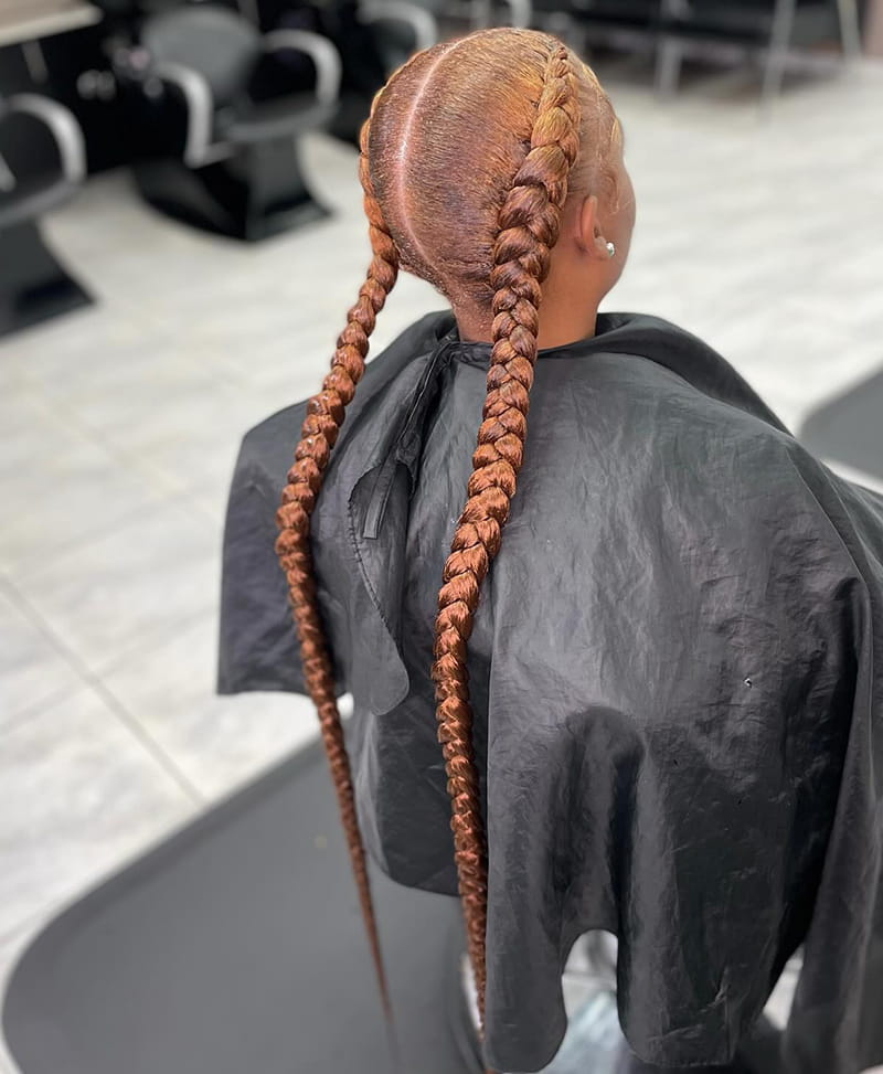 Long French Braids Hairstyles for African American Women