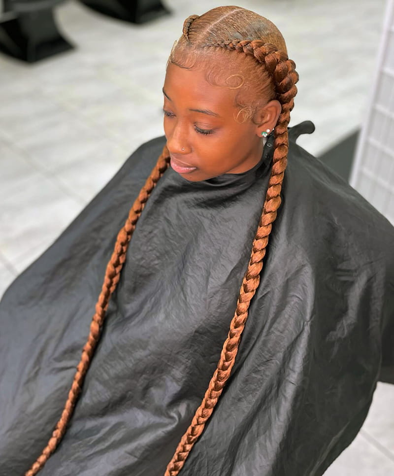 Long French Braids Hairstyles for African American Women
