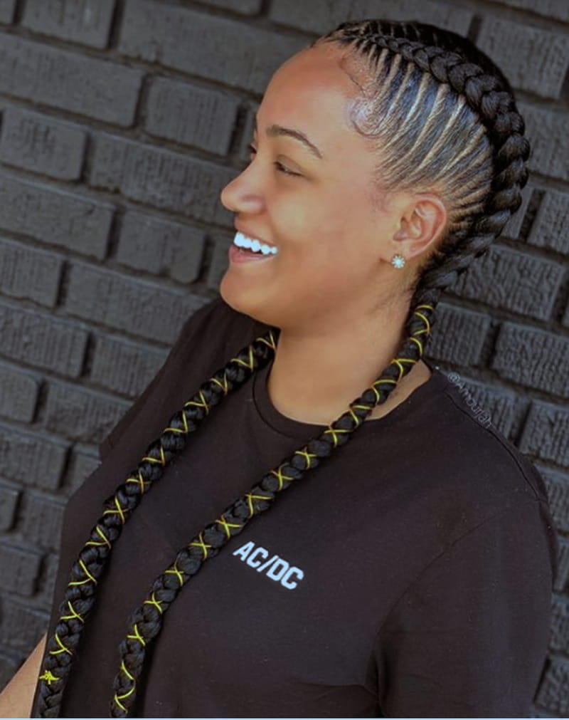 Long French Braids Hairstyles for African American Women