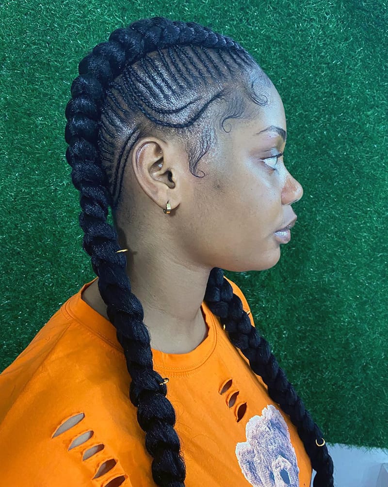 Long French Braids Hairstyles for African American Women