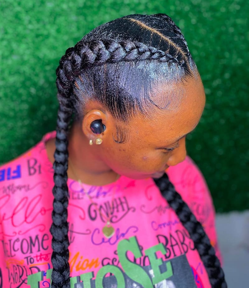 Long French Braids Hairstyles for African American Women