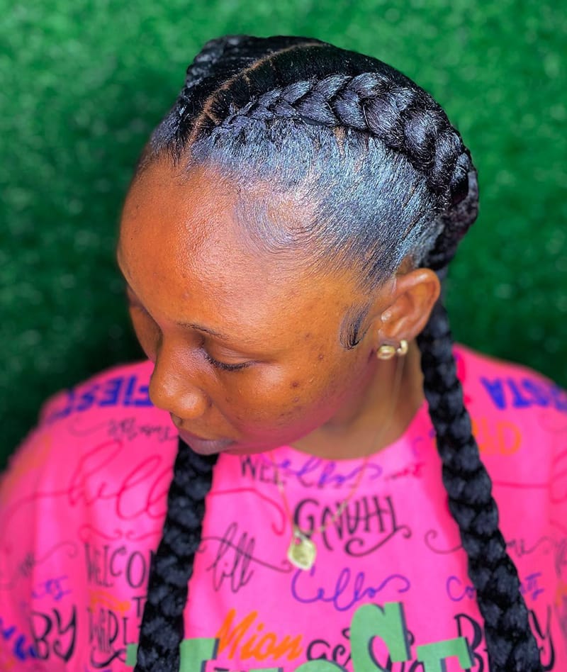 Long French Braids Hairstyles for African American Women