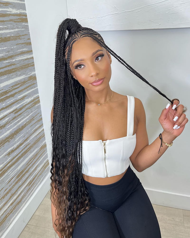 Long Goddess Cornrow Braids for Black Goddess