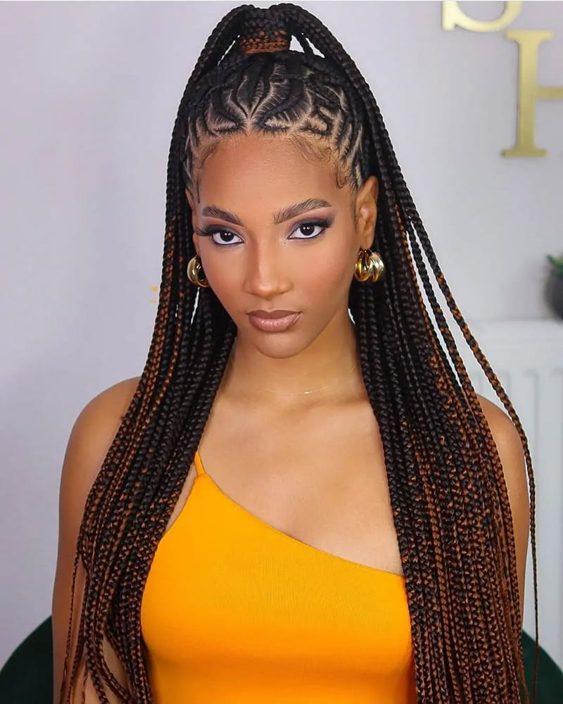 Long Half Ponytail Hairstyles for African American Women