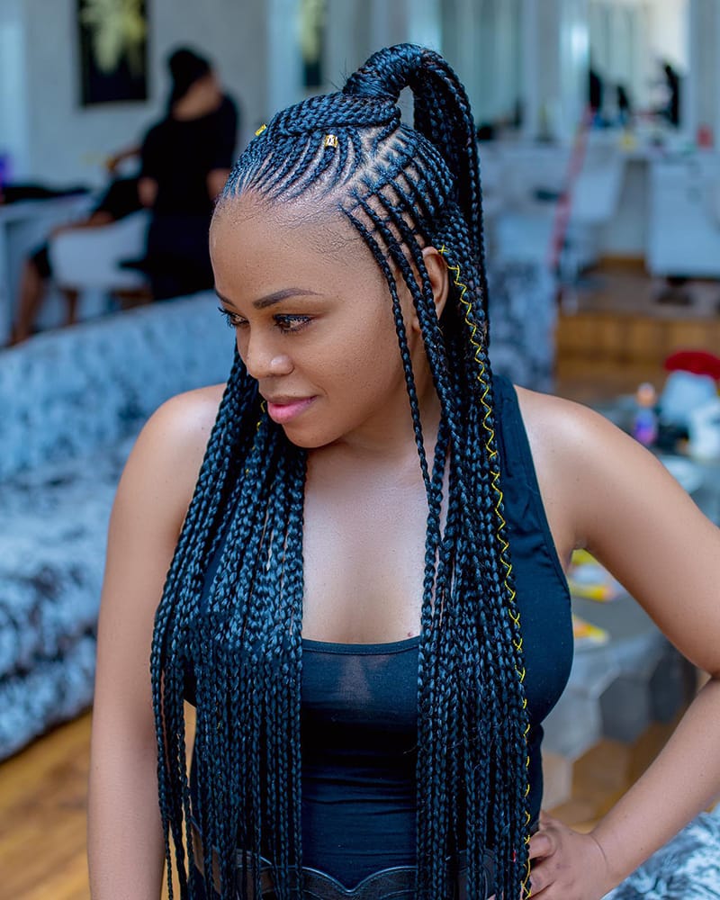 Long Half Ponytail Hairstyles for African American Women
