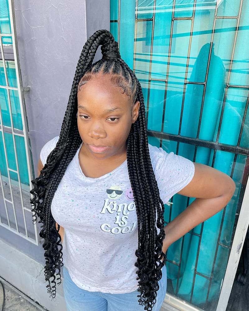 Long Half Ponytail Hairstyles for African American Women