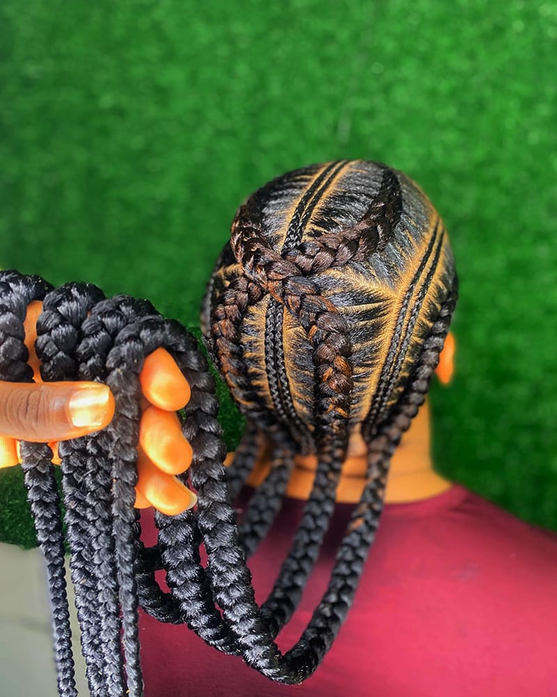 Long Jumbo Cornrow Braid Styles for Bold Women