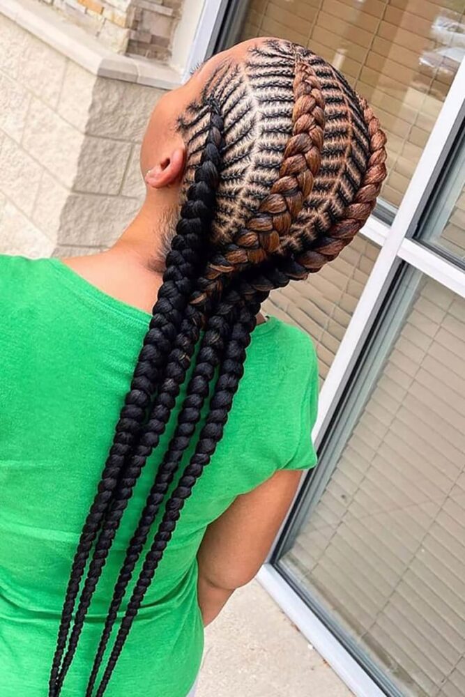 Long Jumbo Cornrow Braid Styles for Bold Women