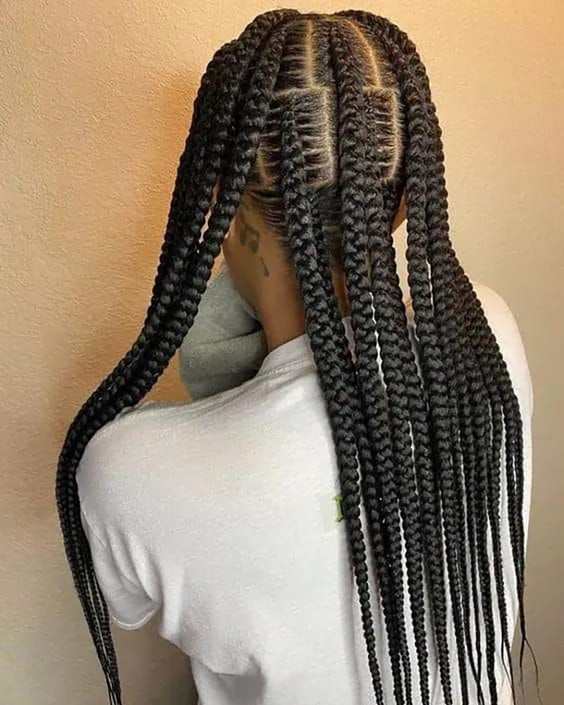 Long Jumbo Cornrow Braid Styles for Bold Women