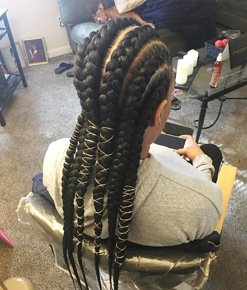 Long Jumbo Cornrow Braid Styles for Bold Women