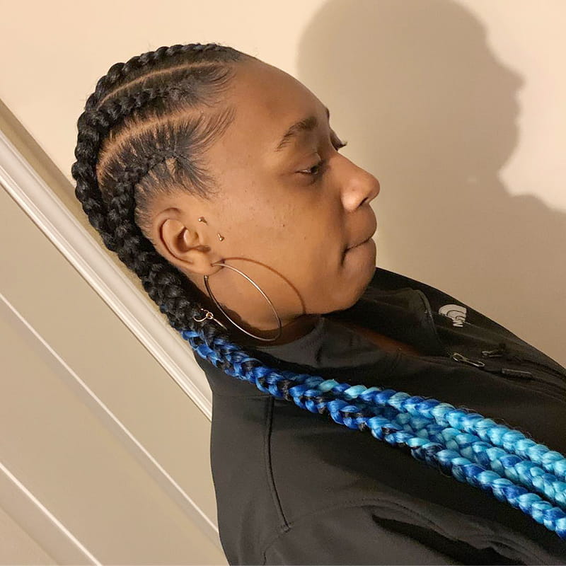 Long Jumbo Cornrow Braid Styles for Bold Women