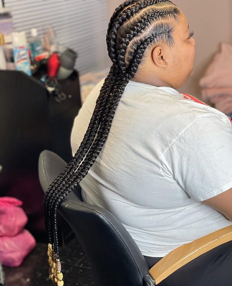 Long Jumbo Cornrow Braid Styles for Bold Women