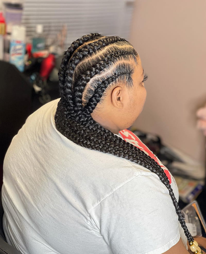 Long Jumbo Cornrow Braid Styles for Bold Women