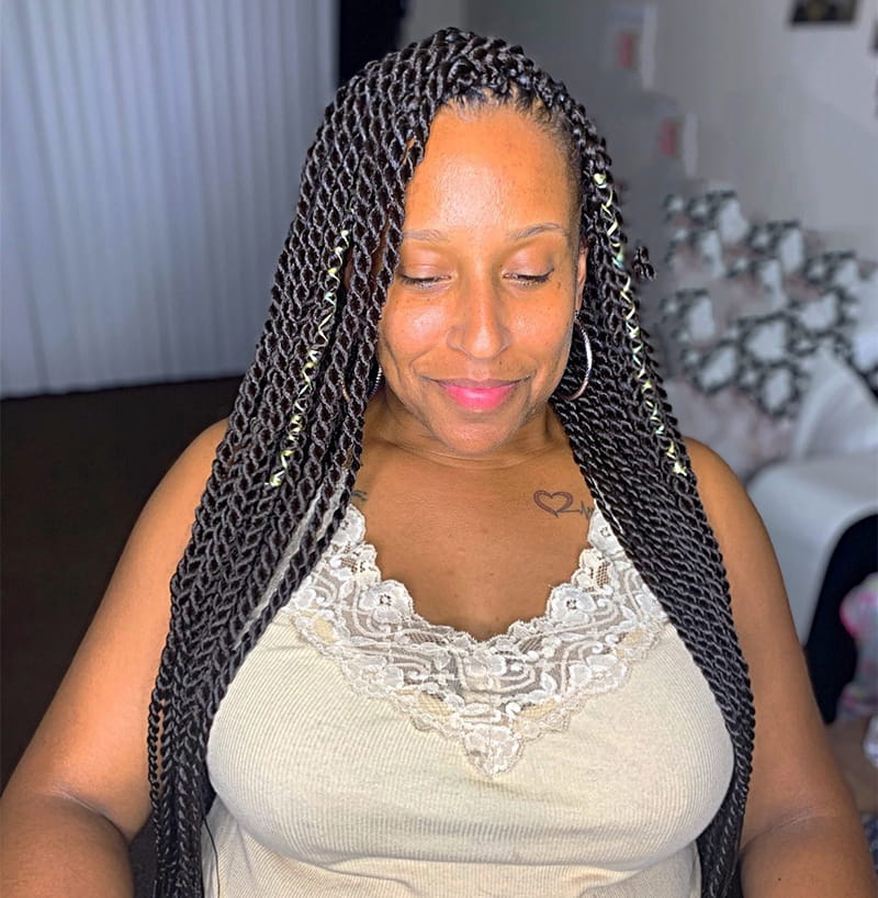 Long Senegalese Twists for African American Women