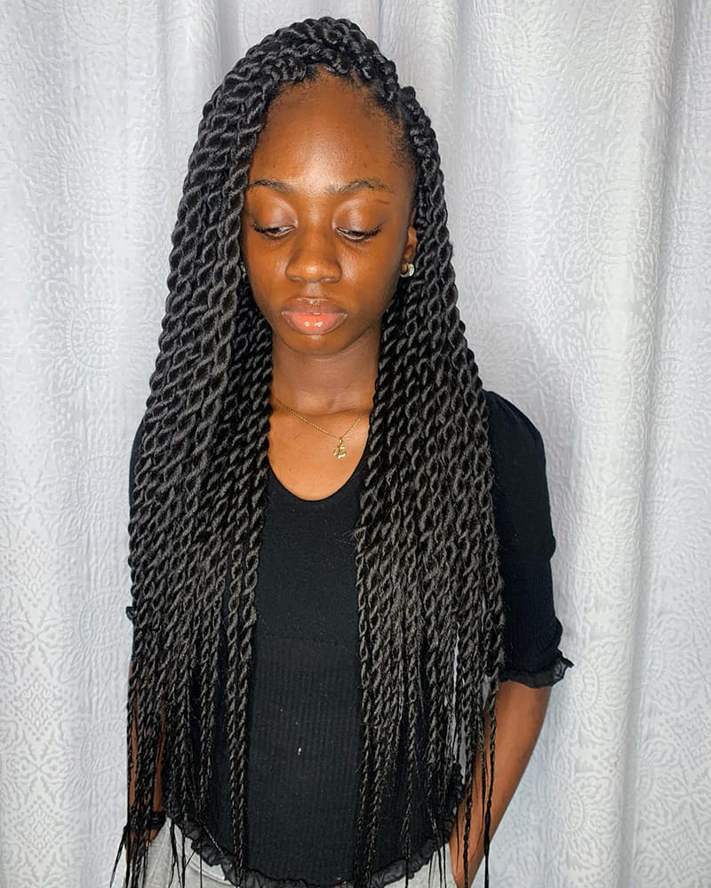 Long Senegalese Twists for African American Women