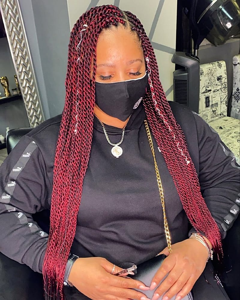 Long Senegalese Twists for African American Women
