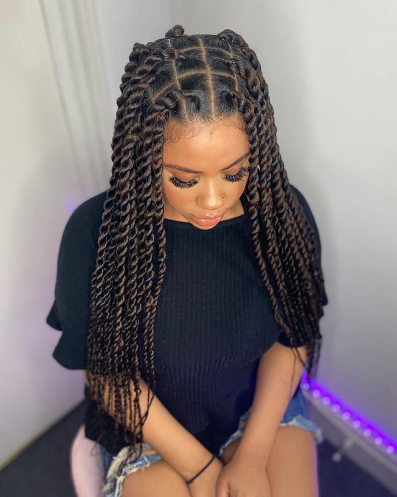 Long Senegalese Twists for African American Women