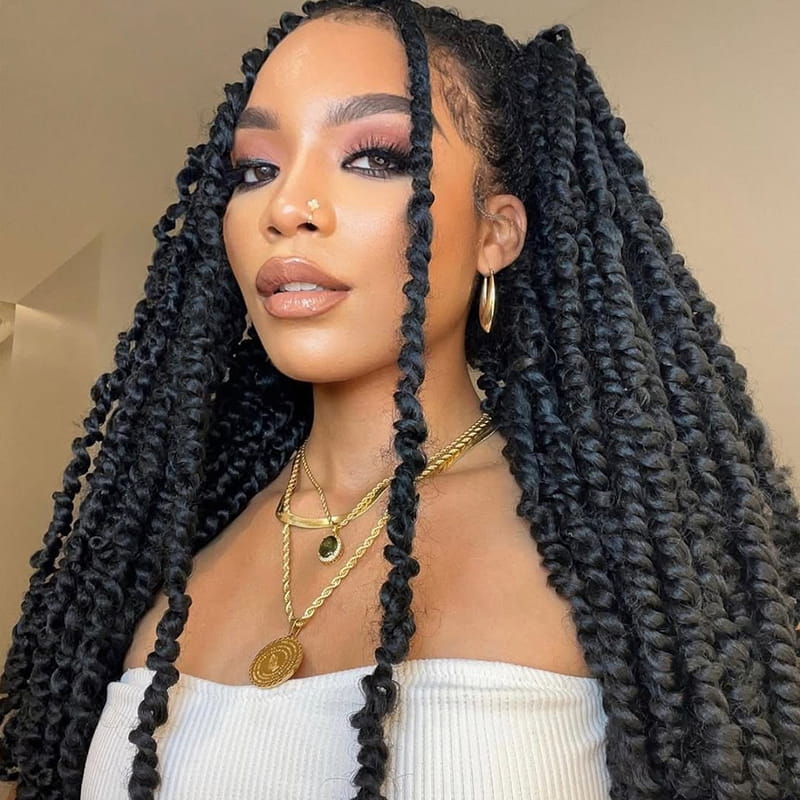 Long Springy Twists Hairstyles