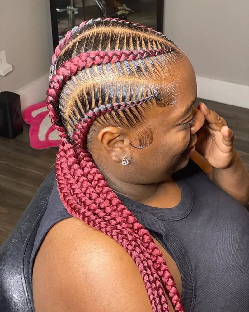 Long Straight-Back Cornrows