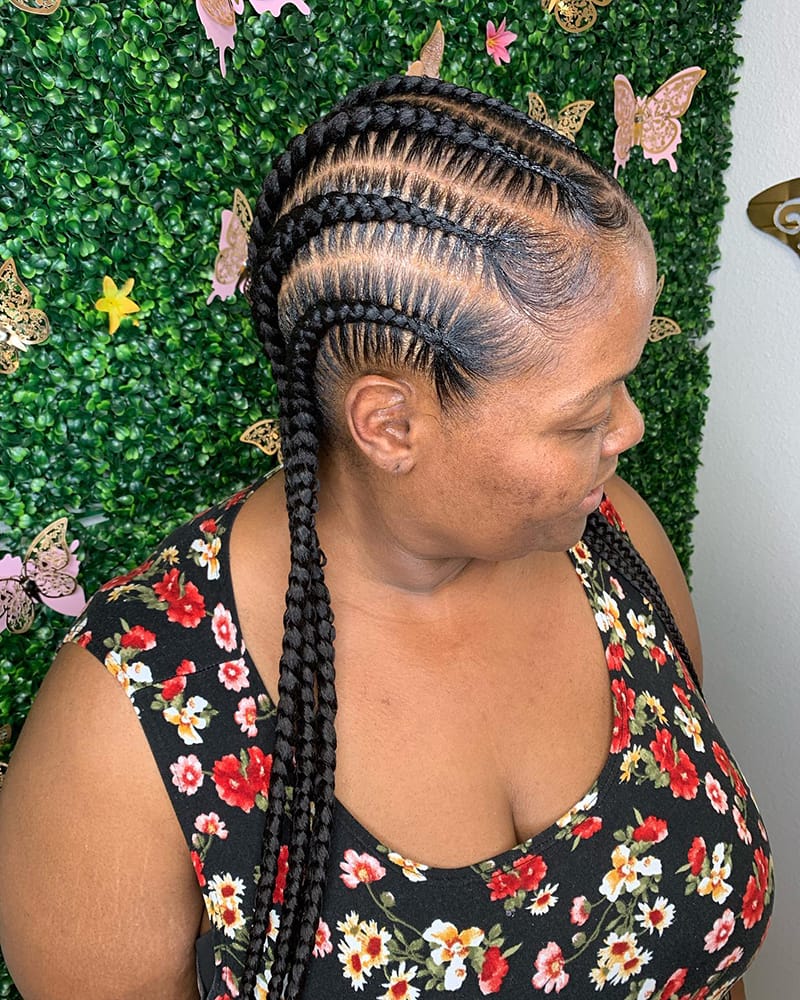 Long Straight-Back Cornrows
