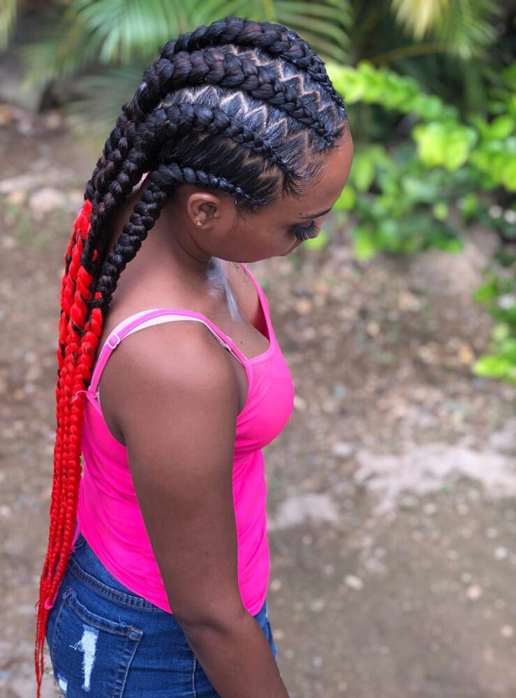 Long Straight-Back Cornrows