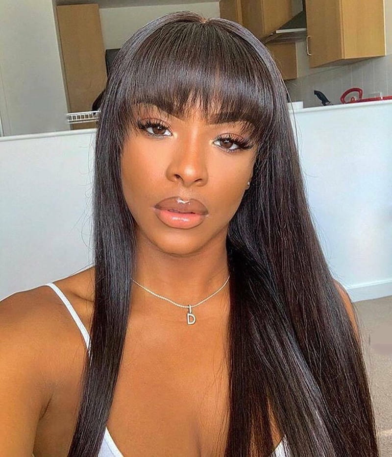 Long Straight Hairstyles with Bangs