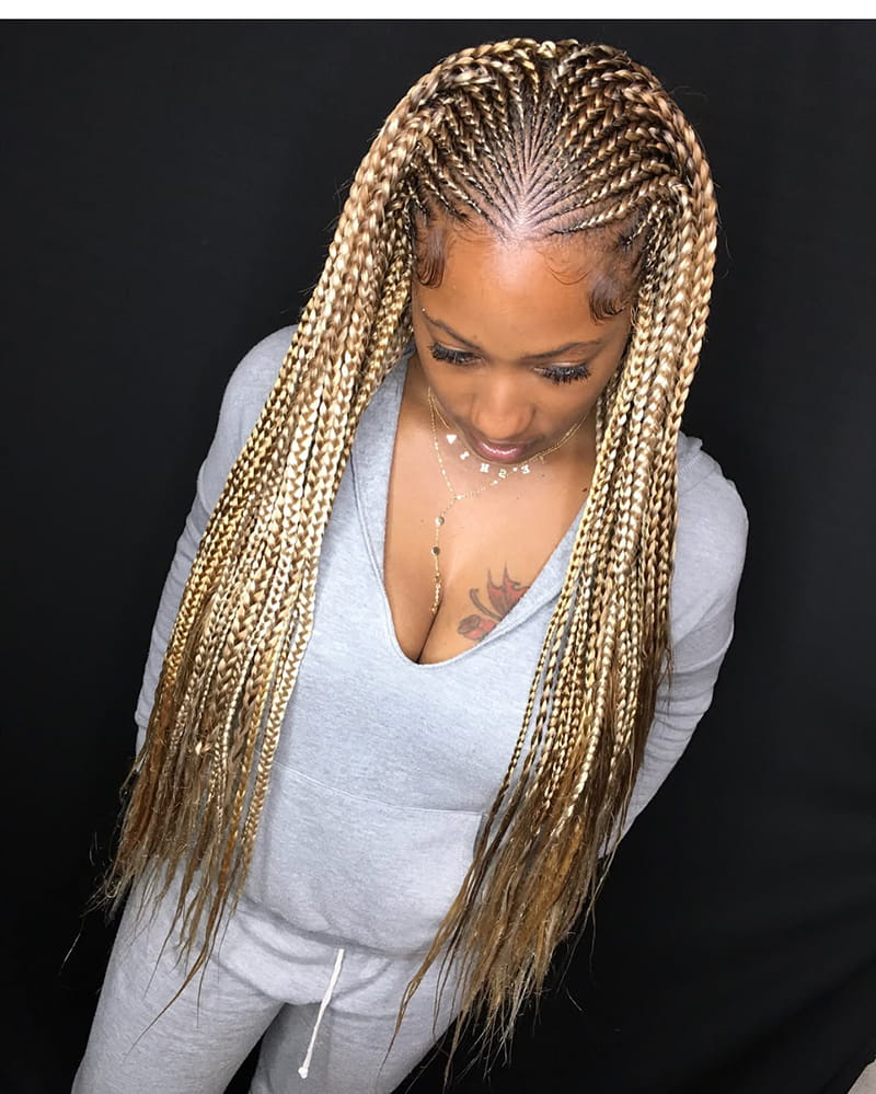 Long Tribal Braids Hairstyles