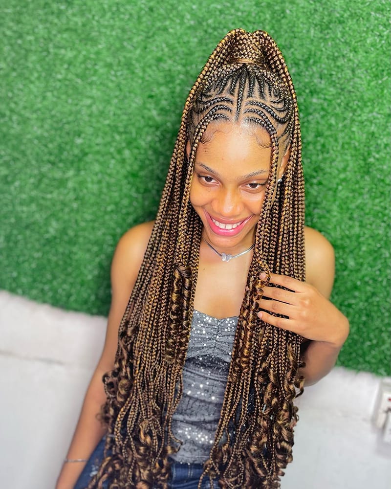 Long Tribal Braids Hairstyles